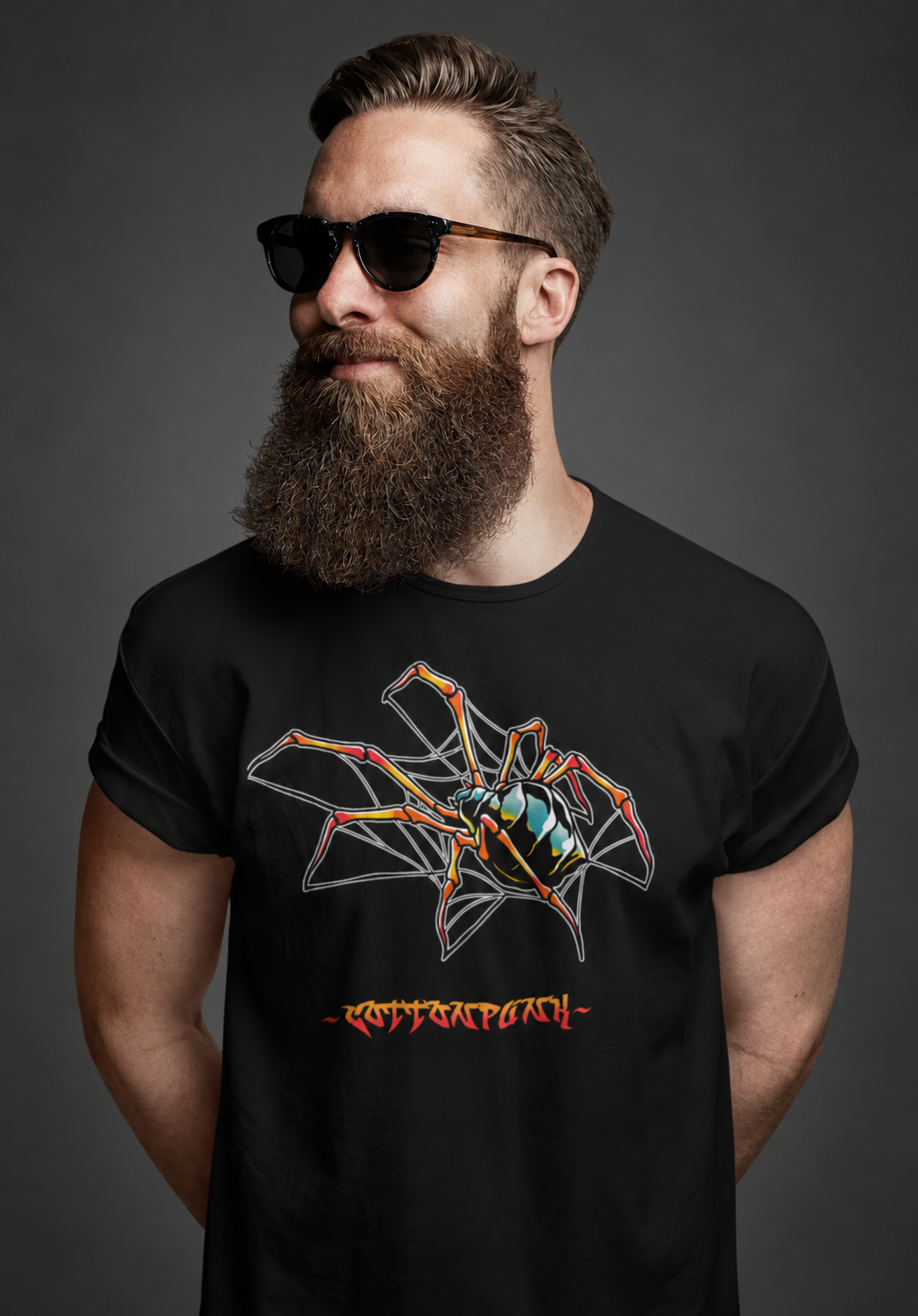 Any Last Words front print on a black Cottonpunk t-shirt