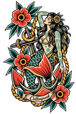 Local Mermaid retro graphic design