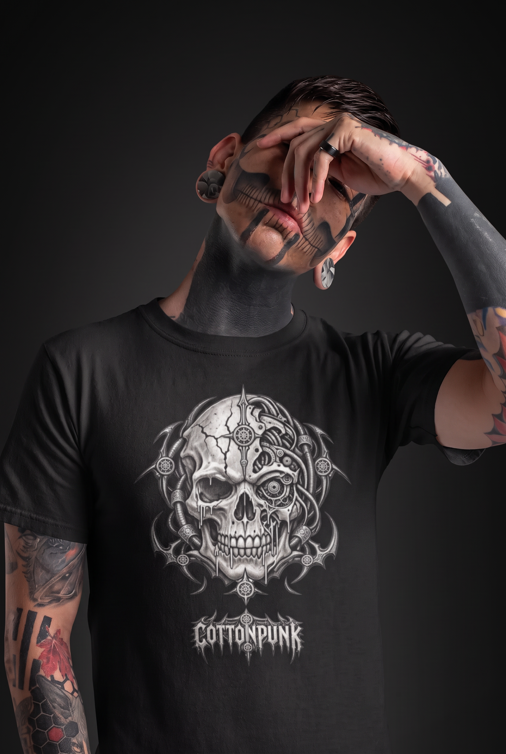 RELIC — THE AWAKENING front print on a black tee — front view