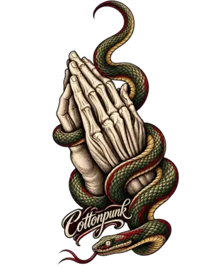Serpent's Prayer retro graphic design