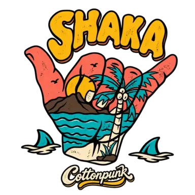 Shaka retro graphic design