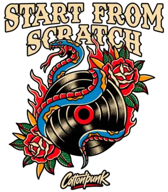 Start From Scratch retro graphic design