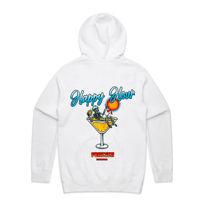 HAPPY HOUR FOREVER  - Mens Pocket Hoodie - BACK PRINT