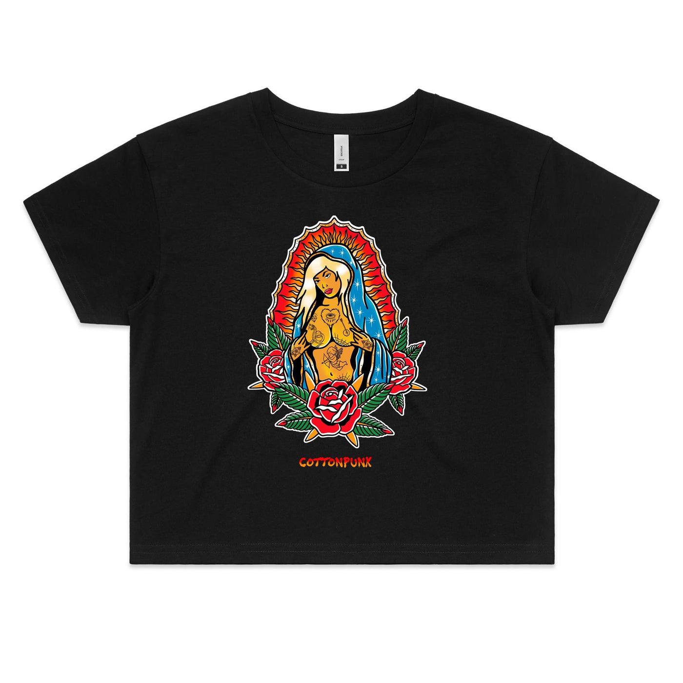 PRAY FOR BETTER TIMES (W) - Womens Crop T-Shirt - FRONT PRINT