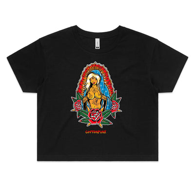 PRAY FOR BETTER TIMES (W) - Womens Crop T-Shirt - FRONT PRINT