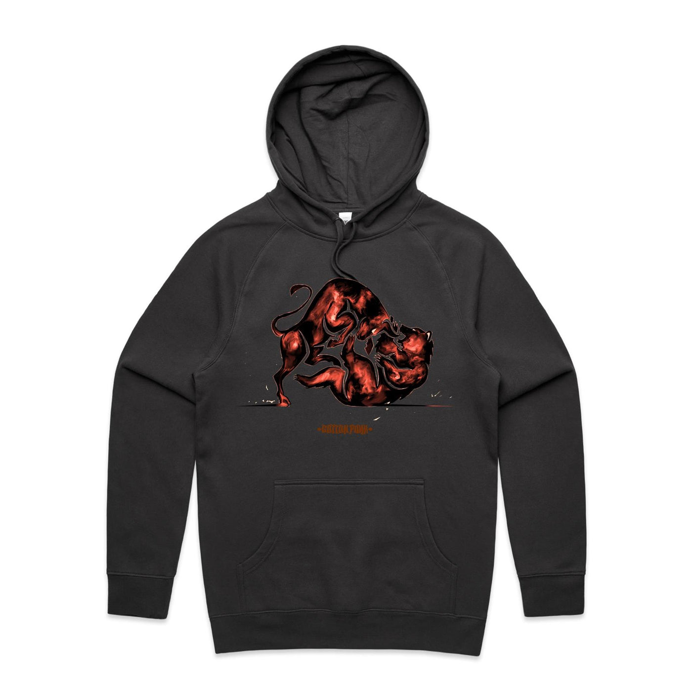 MONEY FIGHT - Mens Pocket Hoodie - FRONT PRINT