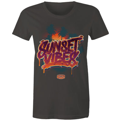 SUNSET VIBES (W) - Womens T-Shirt - FRONT PRINT