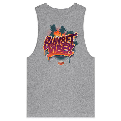 SUNSET VIBES - Mens Sleeveless T-Shirt - BACK PRINT