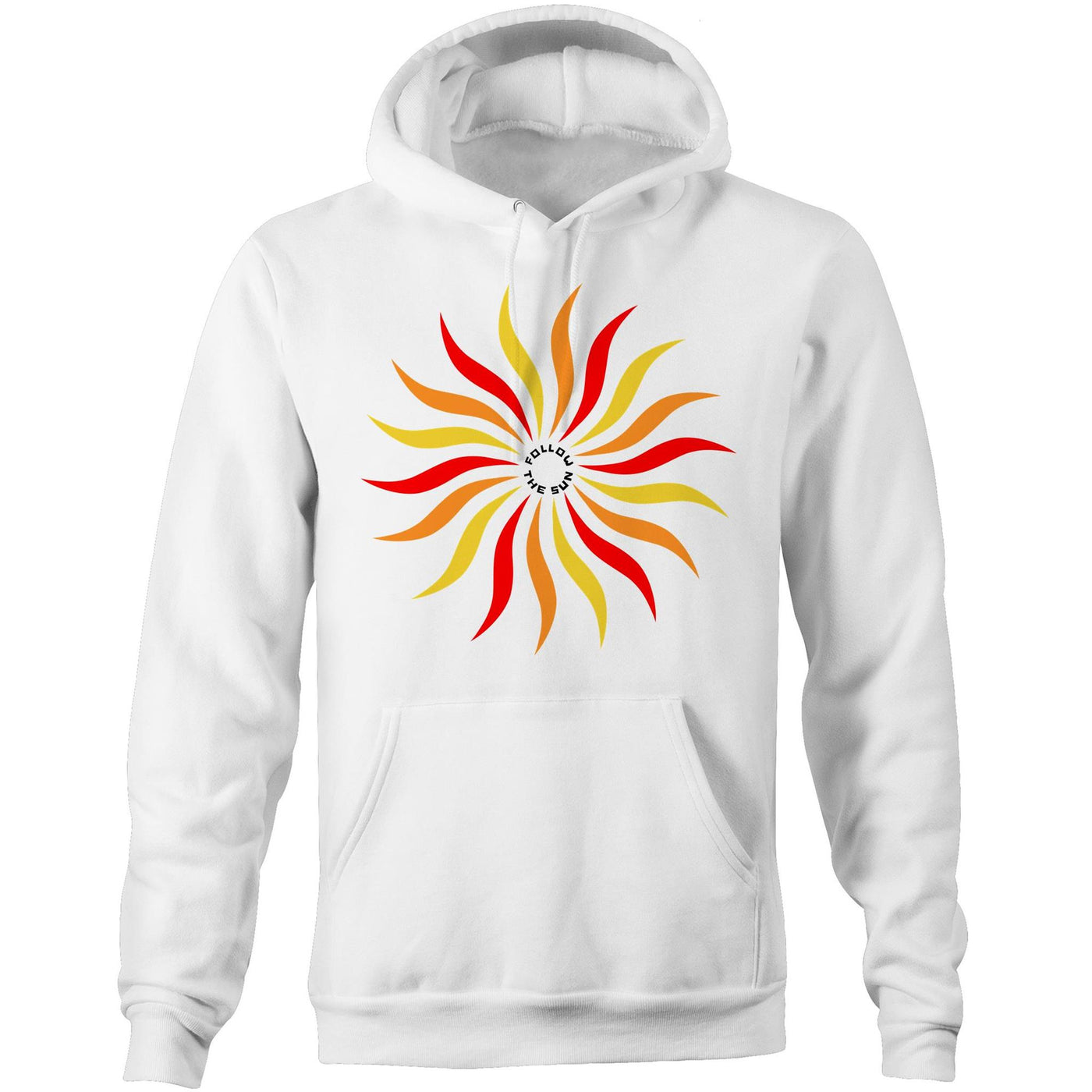 FOLLOW THE SUN - Mens Pocket Hoodie - FRONT PRINT