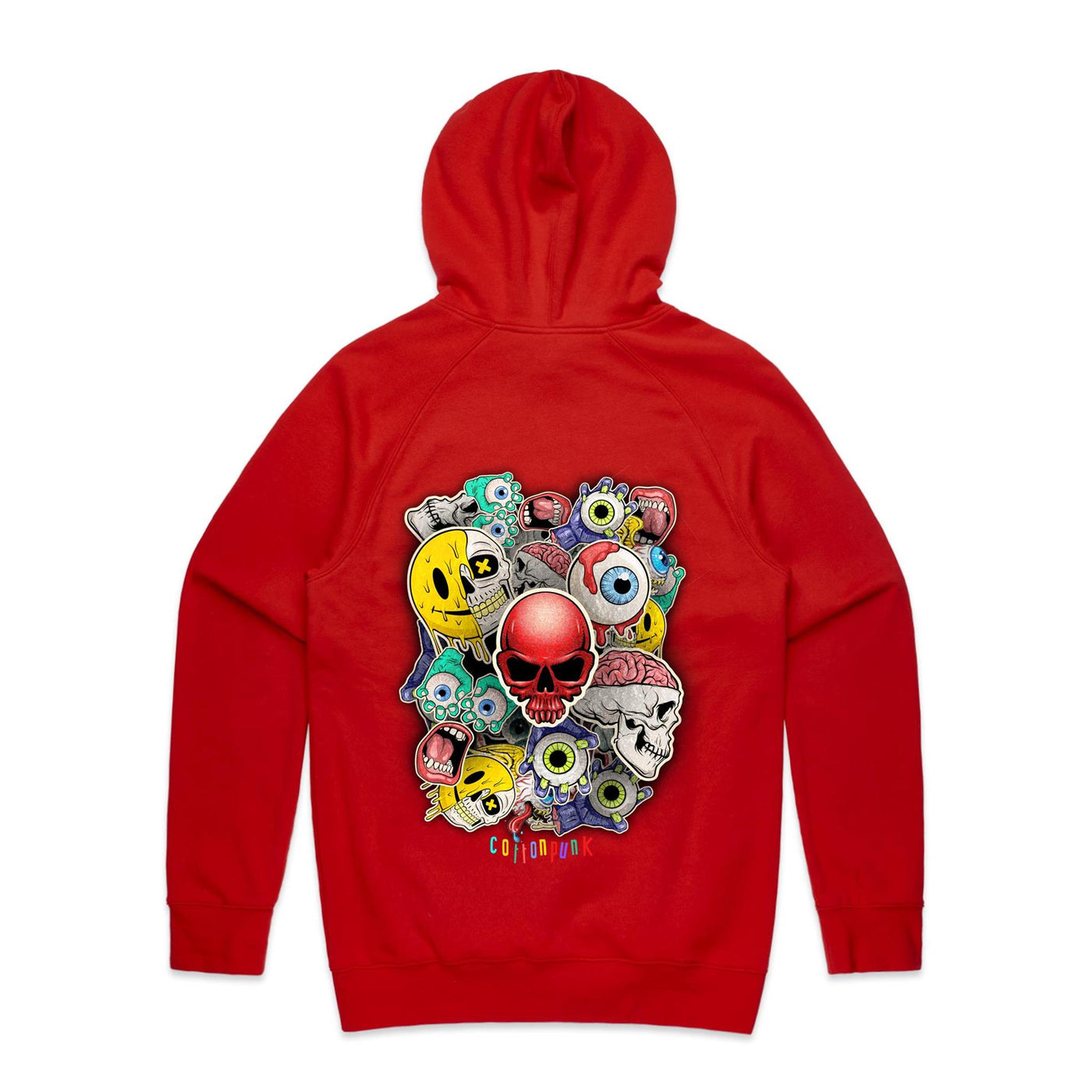 ROLLING SKULLS - Mens Pocket Hoodie - BACK PRINT