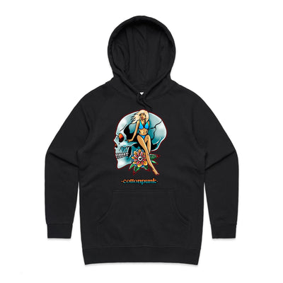 NEVER R.I.P (W) - Womens Pocket Hoodie - FRONT PRINT