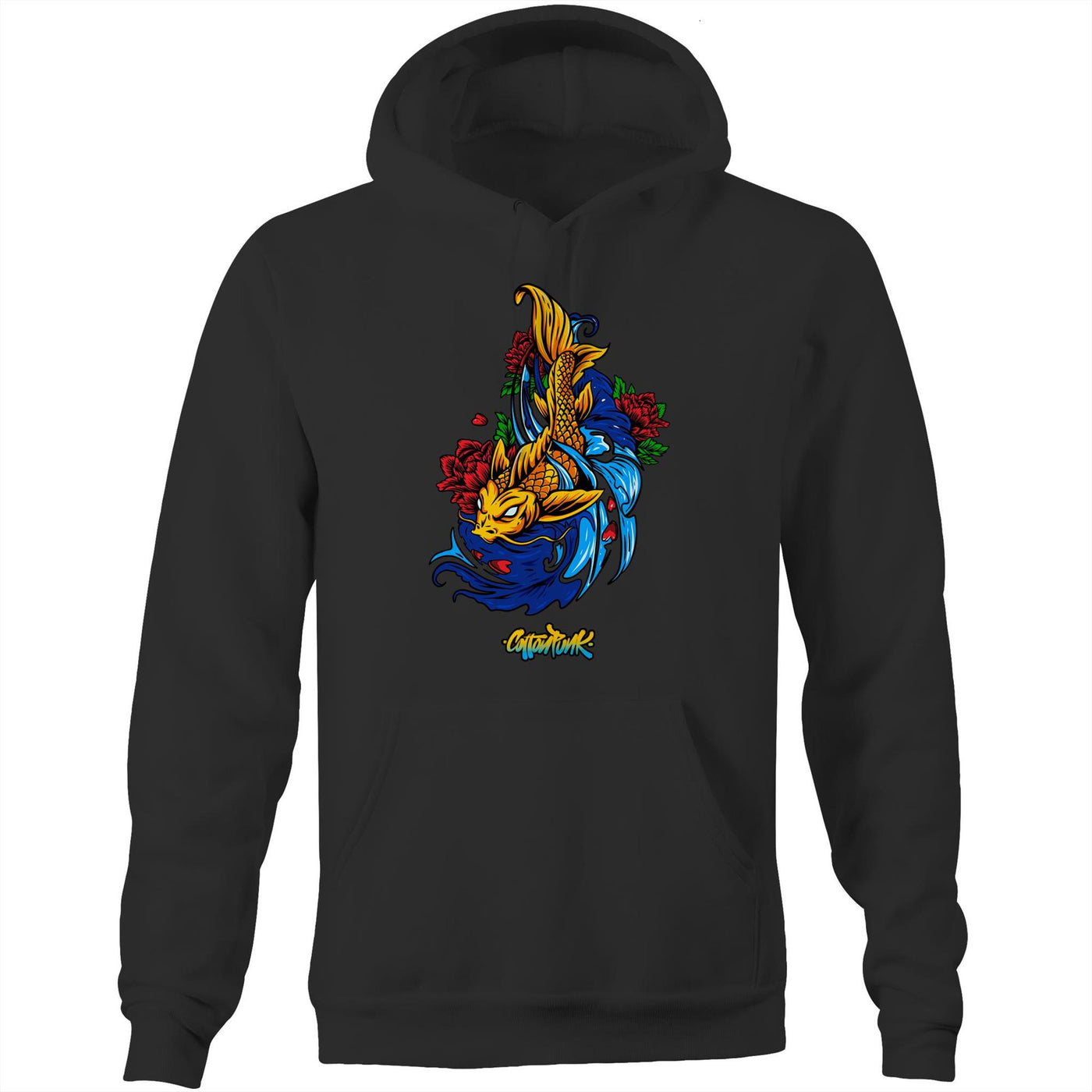 KOI - Mens Pocket Hoodie - FRONT PRINT