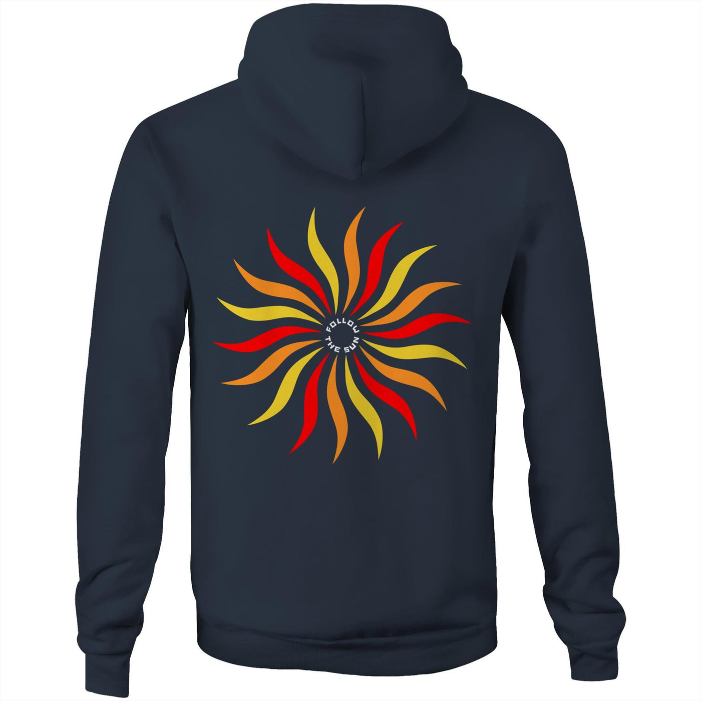 FOLLOW THE SUN - Mens Pocket Hoodie - BACK PRINT