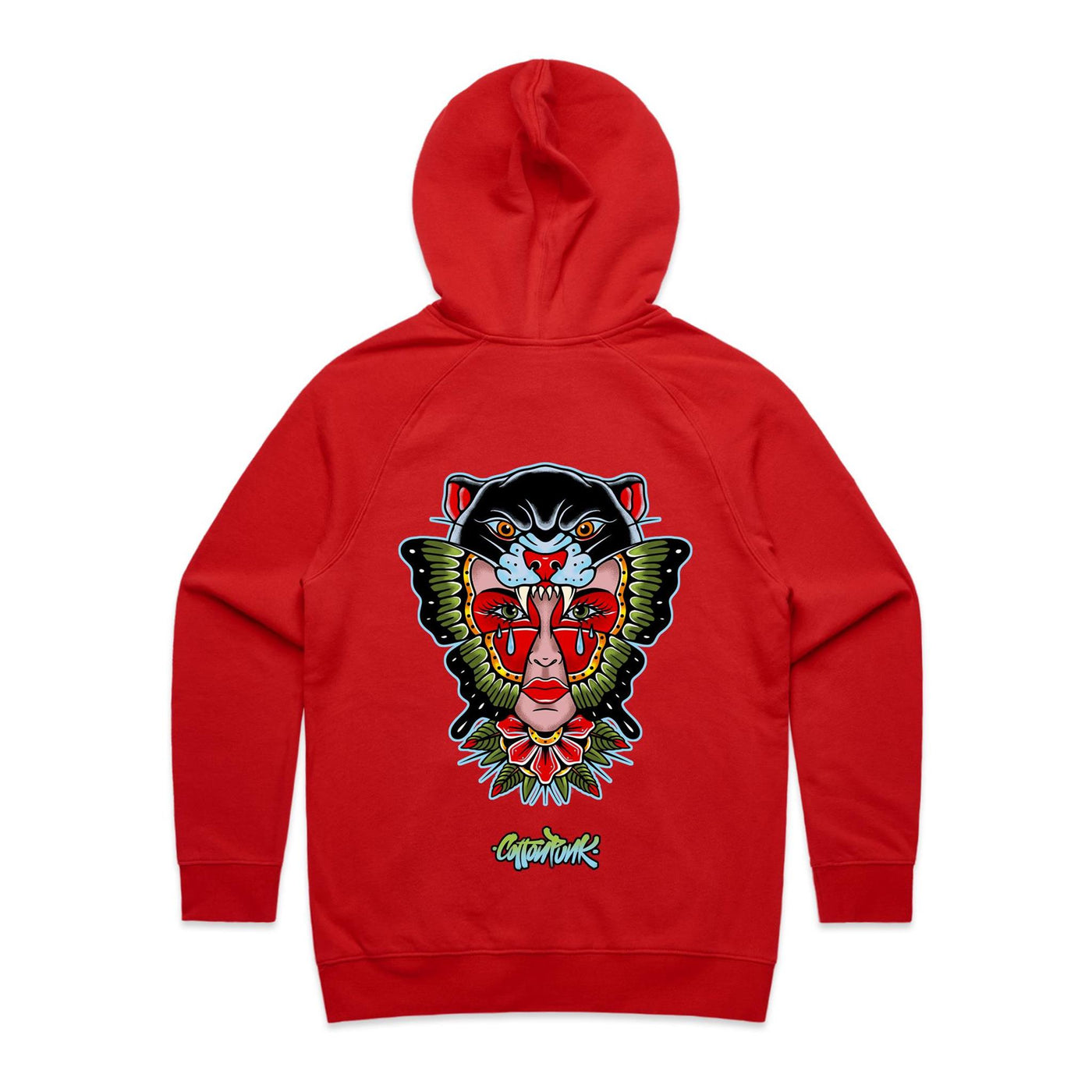 NO REGRETS (W) - Womens Pocket Hoodie - BACK PRINT