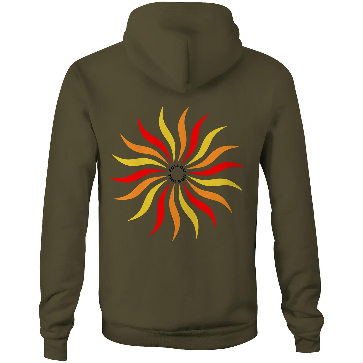 FOLLOW THE SUN - Mens Pocket Hoodie - BACK PRINT