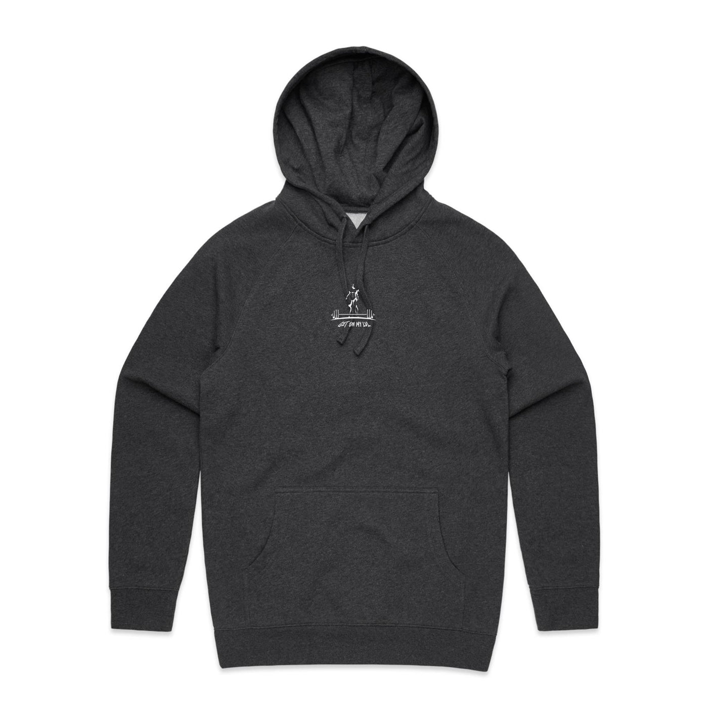 IT NEVER GETS EASIER - Mens Pocket Hoodie - BACK PRINT