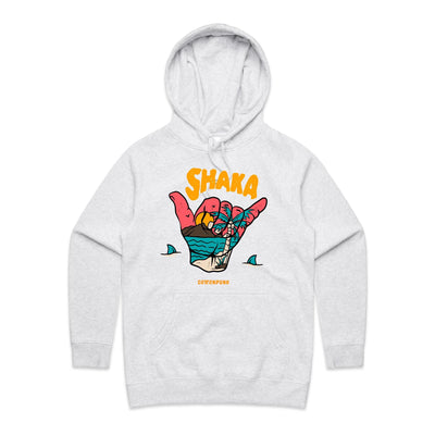 SHAKA (W) - Womens Pocket Hoodie - FRONT PRINT