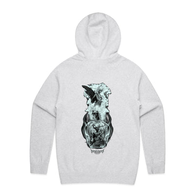 BETWEEN HEAVEN & HELL - Mens Pocket Hoodie - BACK PRINT