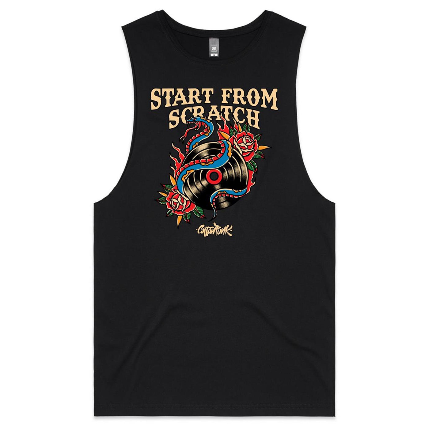 START FROM SCRATCH - Mens Sleeveless T-Shirt - FRONT PRINT