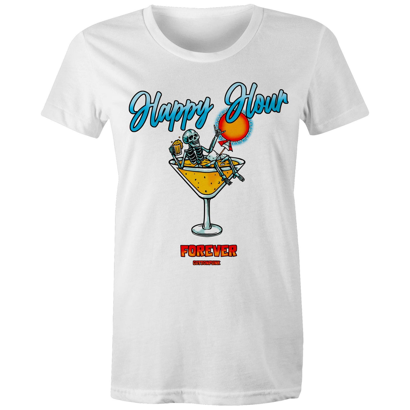 HAPPY HOUR FOREVER (W) - Womens T-Shirt - FRONT PRINT