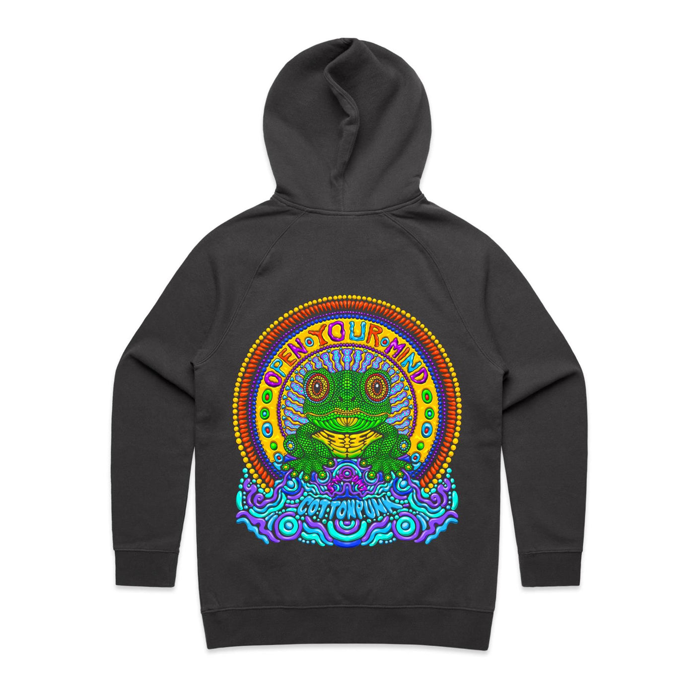 OPEN YOUR MIND (W) - Womens Pocket Hoodie - BACK PRINT