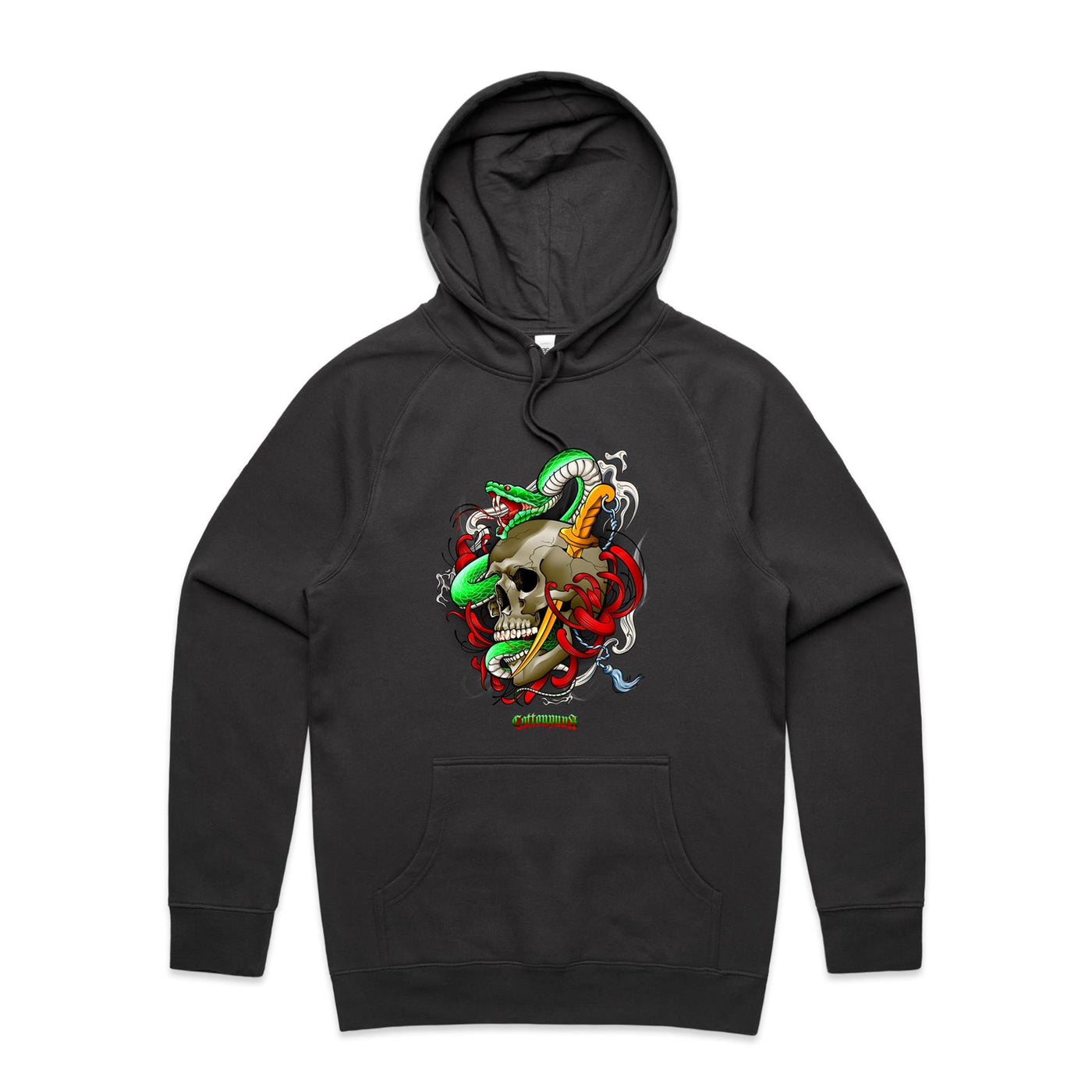 SNAKE - Mens Pocket Hoodie - FRONT PRINT