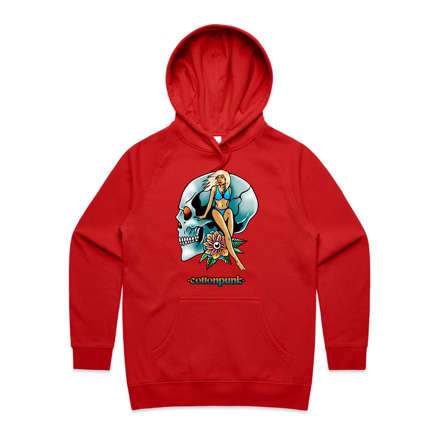 NEVER R.I.P (W) - Womens Pocket Hoodie - FRONT PRINT