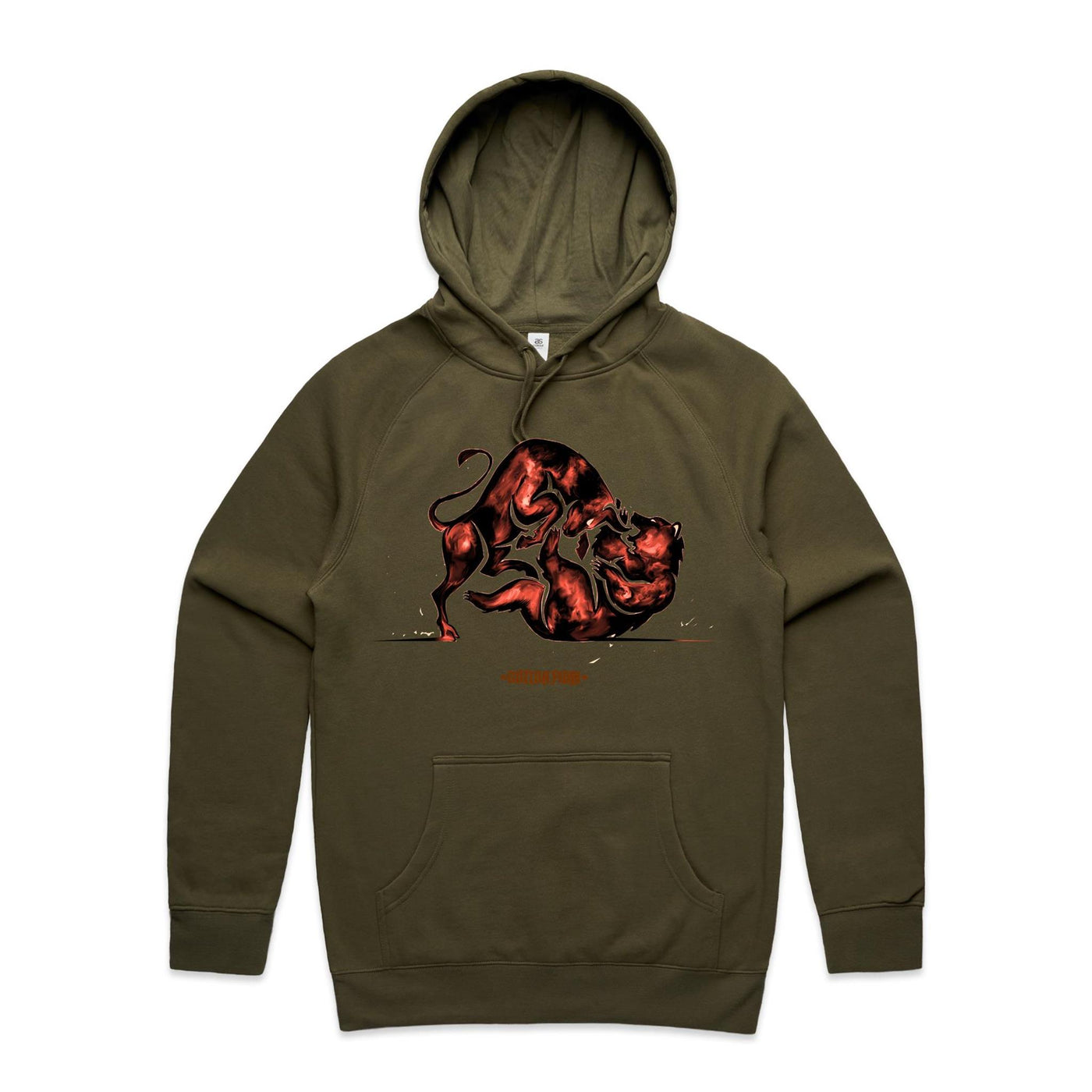 MONEY FIGHT - Mens Pocket Hoodie - FRONT PRINT