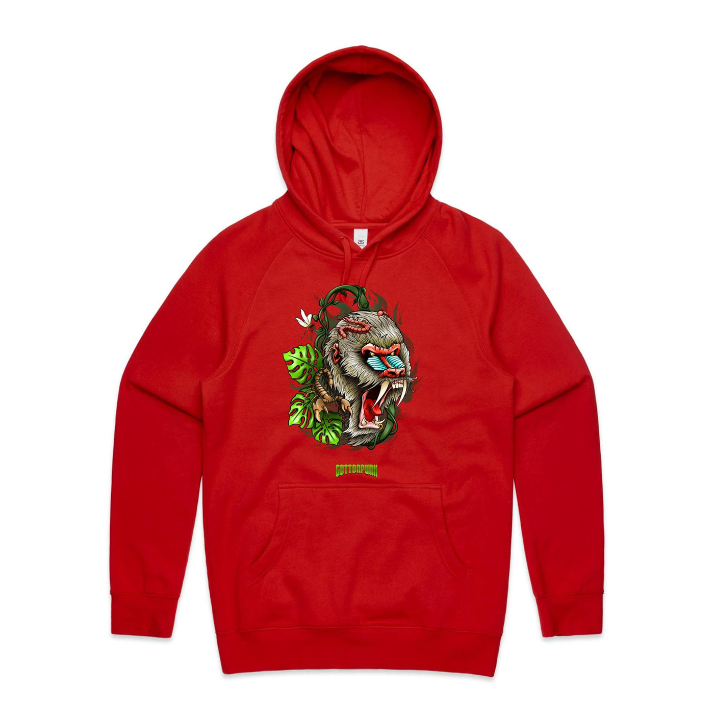 BABOON - Mens Pocket Hoodie - FRONT PRINT