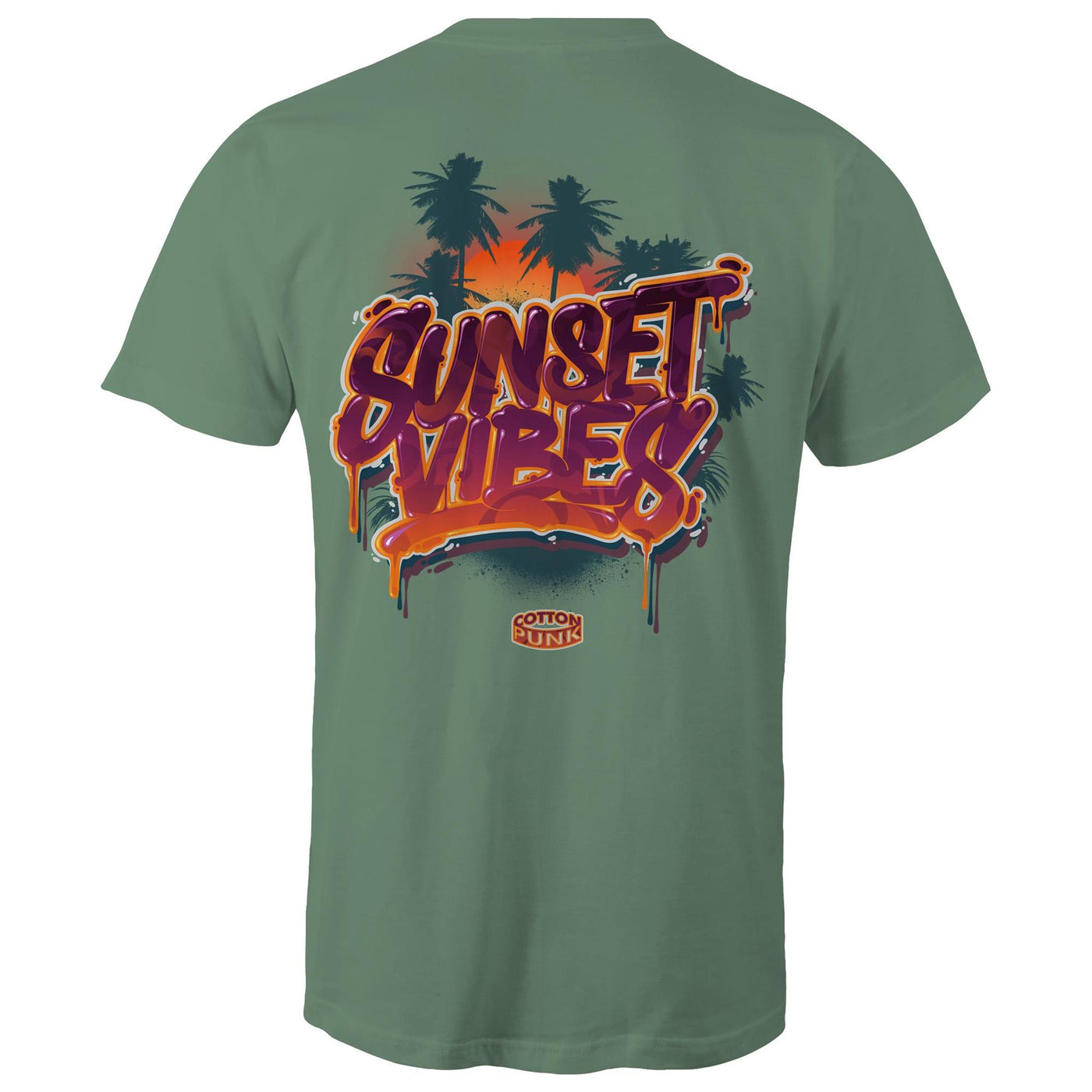 SUNSET VIBES - Mens T-Shirt - BACK PRINT