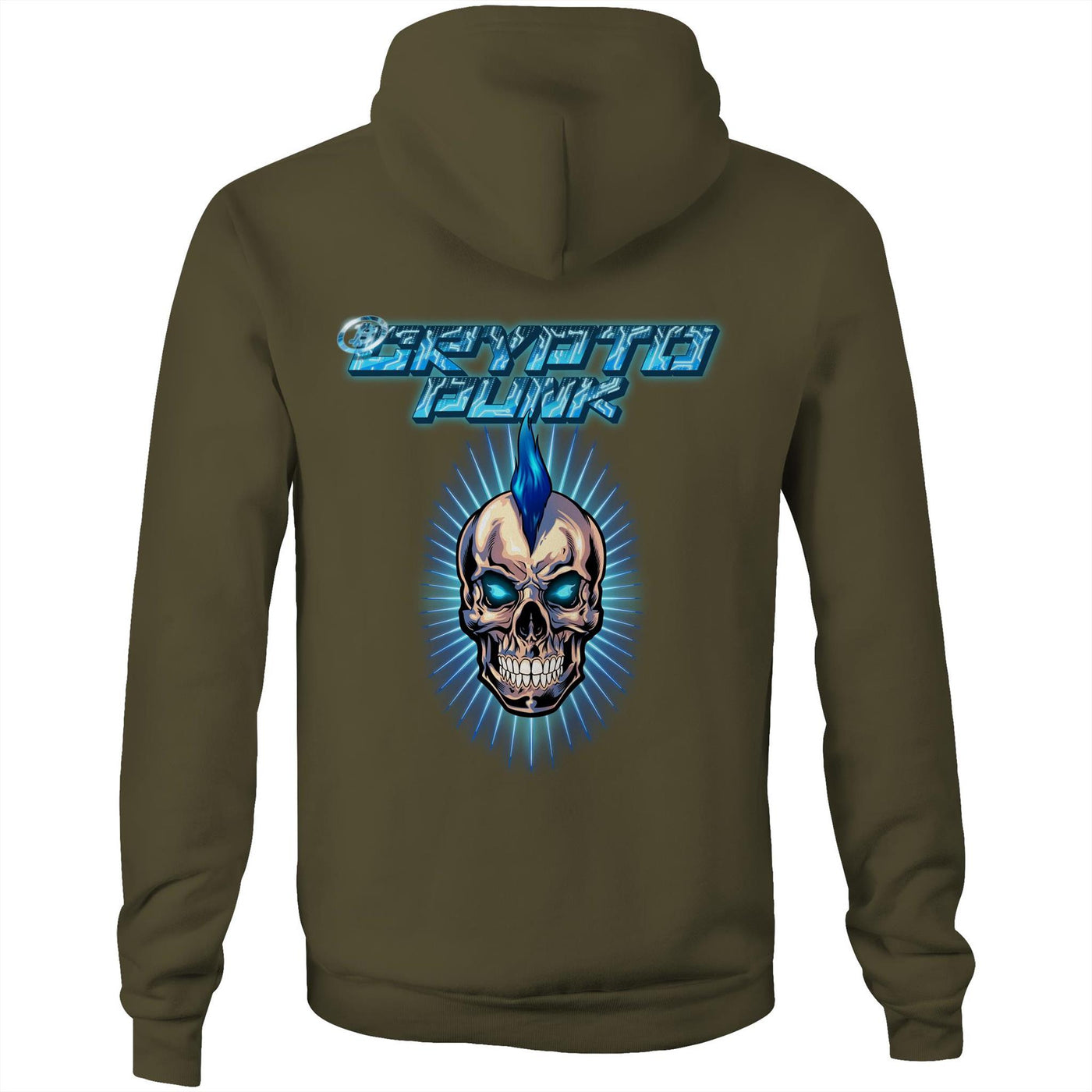 CRYPTO PUNK - Mens Pocket Hoodie - BACK PRINT