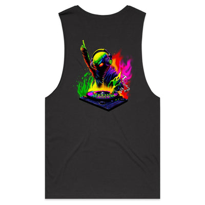 DJ WHO CARES - Mens Sleeveless T-Shirt - BACK PRINT