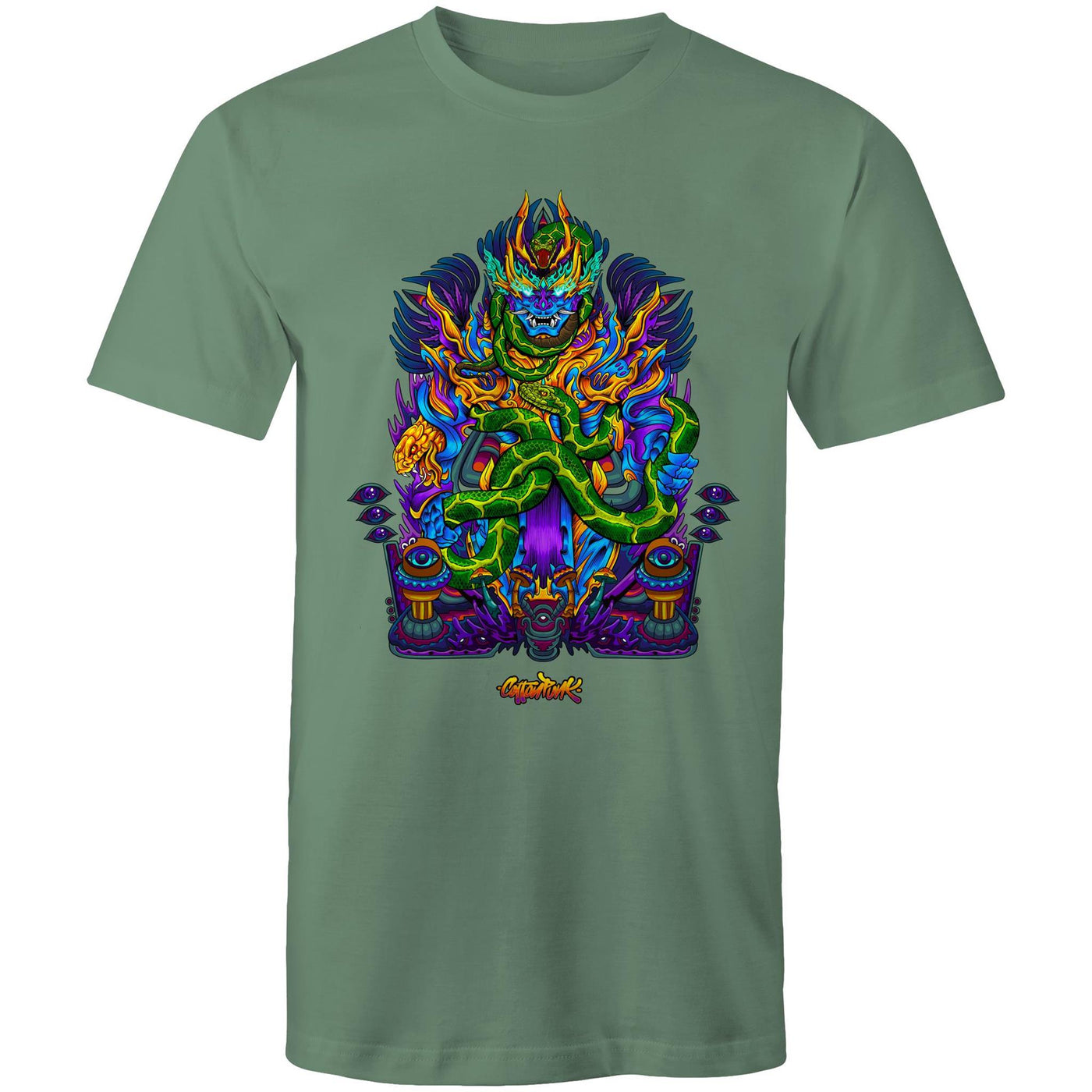 TWISTED SNAKE GOD - Mens T-Shirt - FRONT PRINT