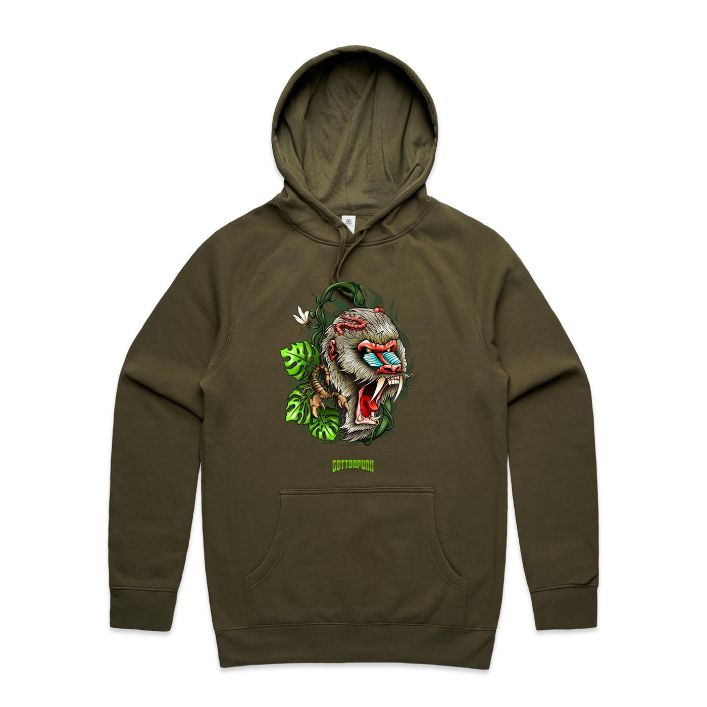 BABOON - Mens Pocket Hoodie - FRONT PRINT