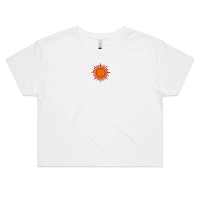 SUNSET VIBES (W) - Womens Crop T-Shirt - BACK PRINT