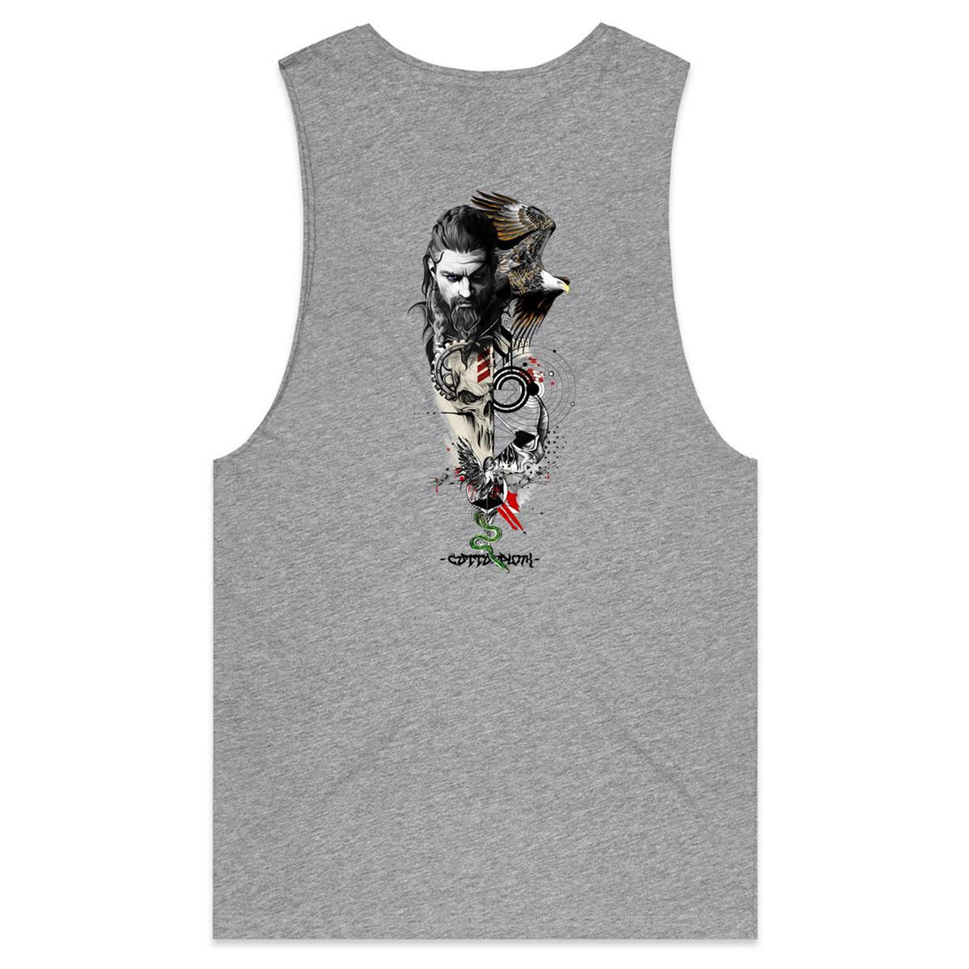 WARRIOR - Mens Sleeveless T-Shirt - BACK PRINT