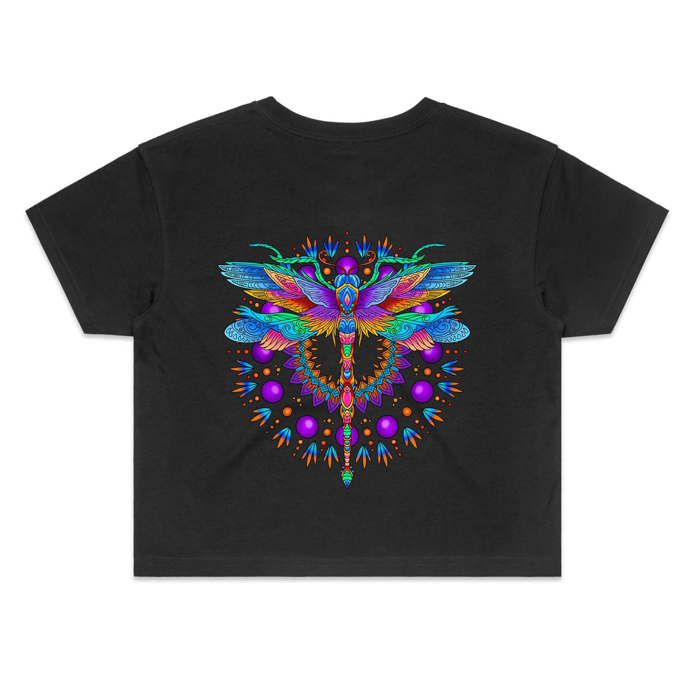 DRAGONFLY - Womens Crop T-Shirt - BACK PRINT