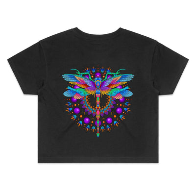 DRAGONFLY - Womens Crop T-Shirt - BACK PRINT