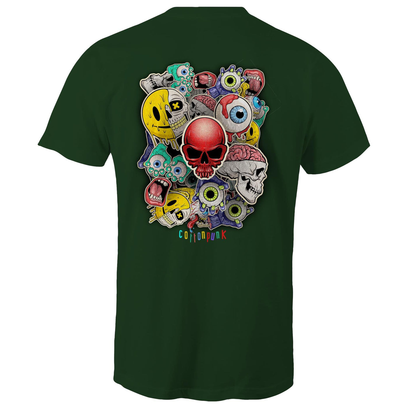 ROLLING SKULLS - Mens T-Shirt - BACK PRINT