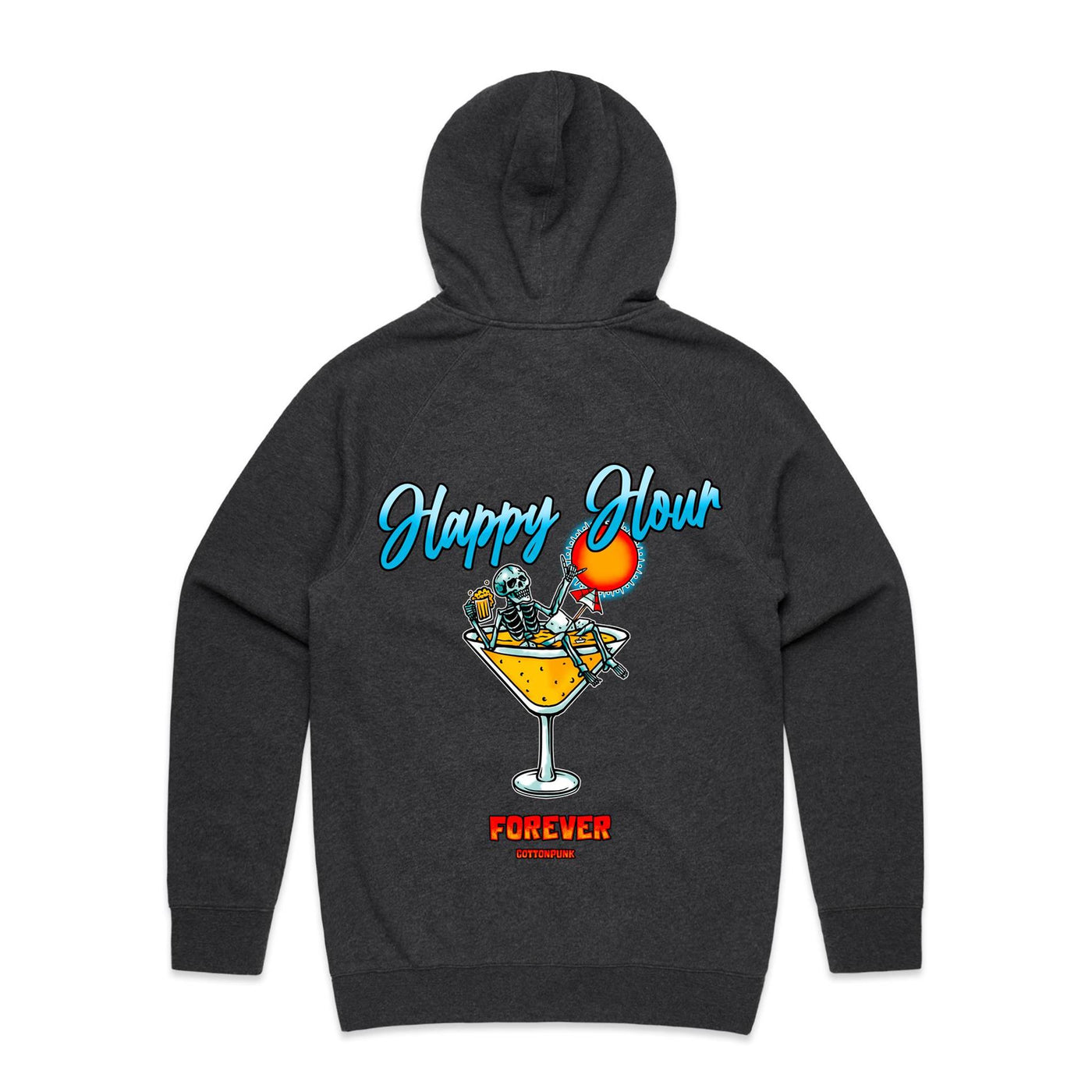 HAPPY HOUR FOREVER  - Mens Pocket Hoodie - BACK PRINT