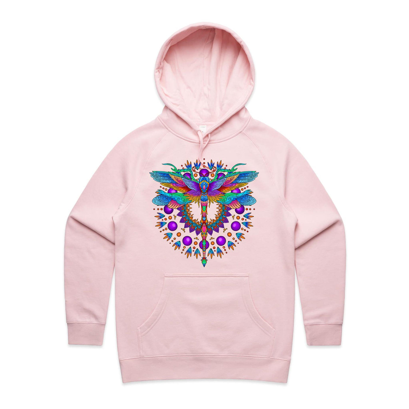 DRAGONFLY - Womens Pocket Hoodie - FRONT PRINT