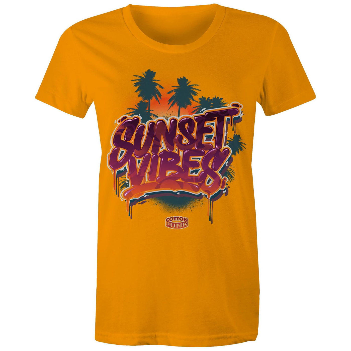 SUNSET VIBES (W) - Womens T-Shirt - FRONT PRINT