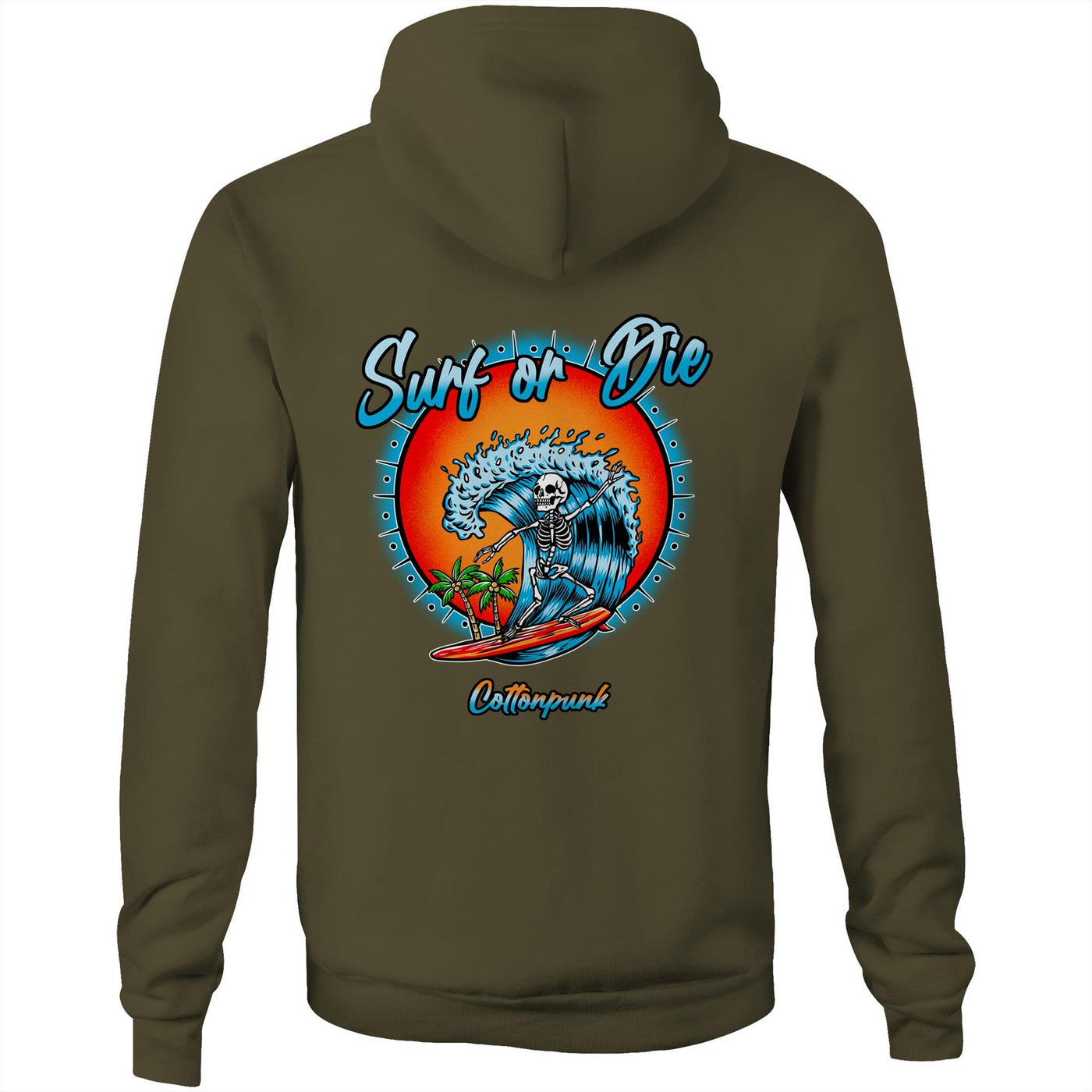 DYING FOR A SURF - Mens Pocket Hoodie - BACK PRINT