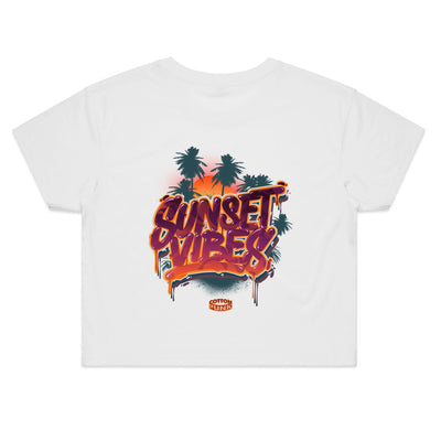 SUNSET VIBES (W) - Womens Crop T-Shirt - BACK PRINT