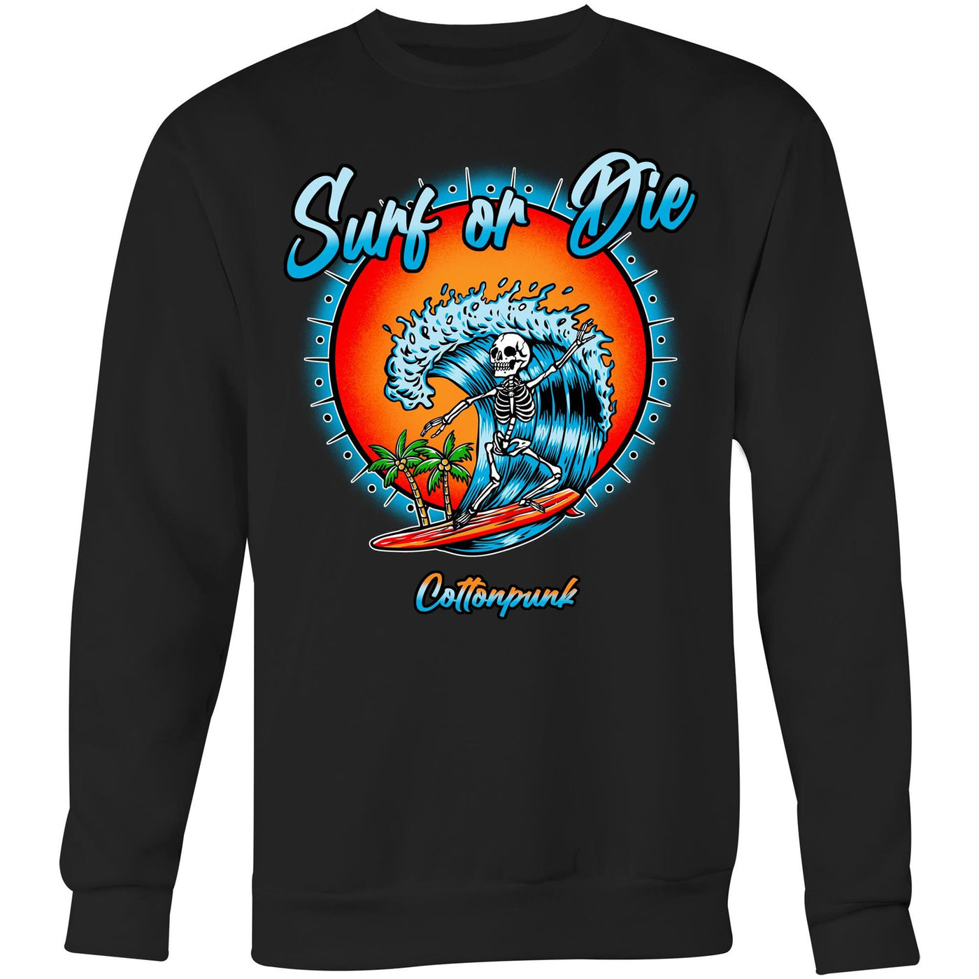 DYING FOR A SURF (W) - Womens Sweatshirt - FRONT PRINT