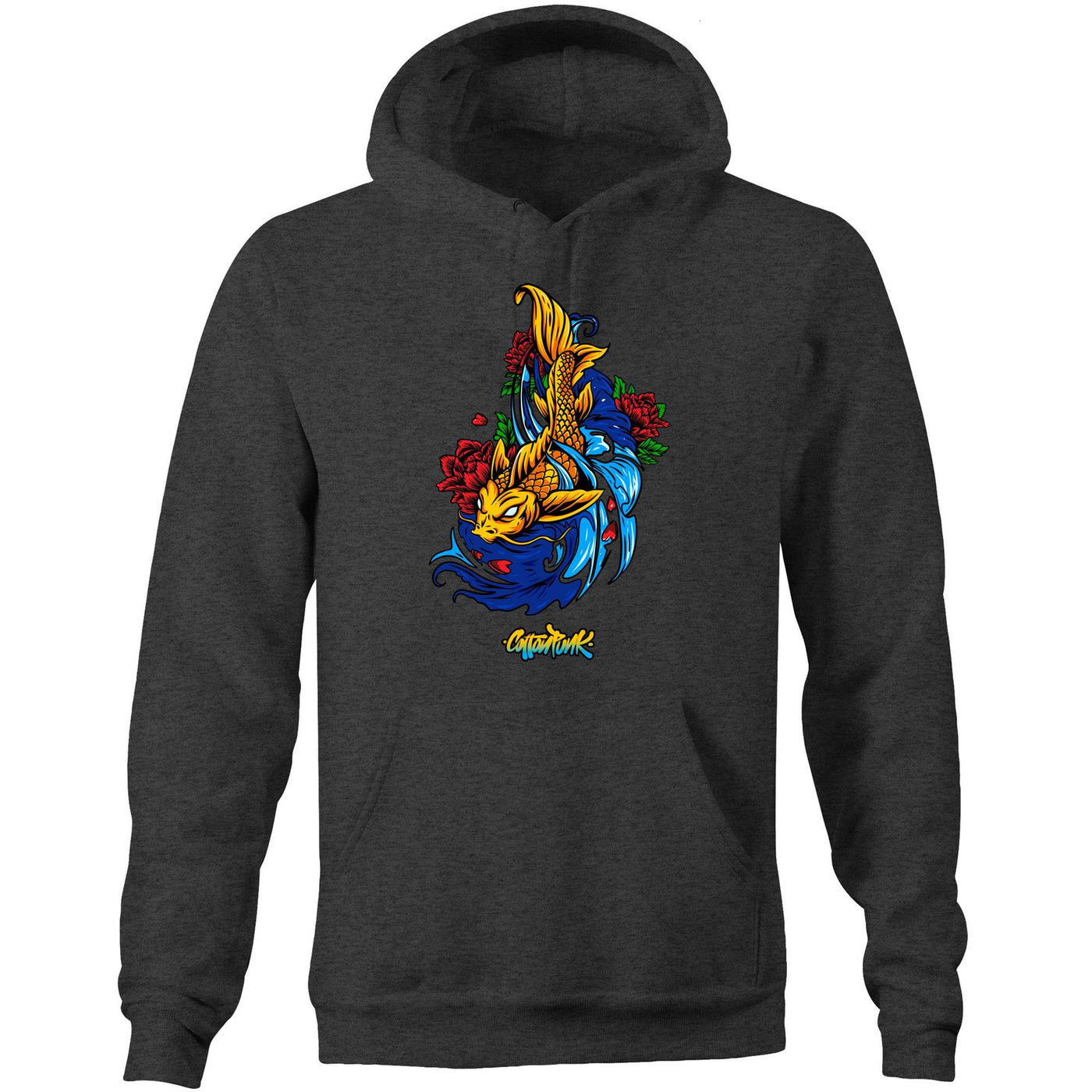 KOI - Mens Pocket Hoodie - FRONT PRINT