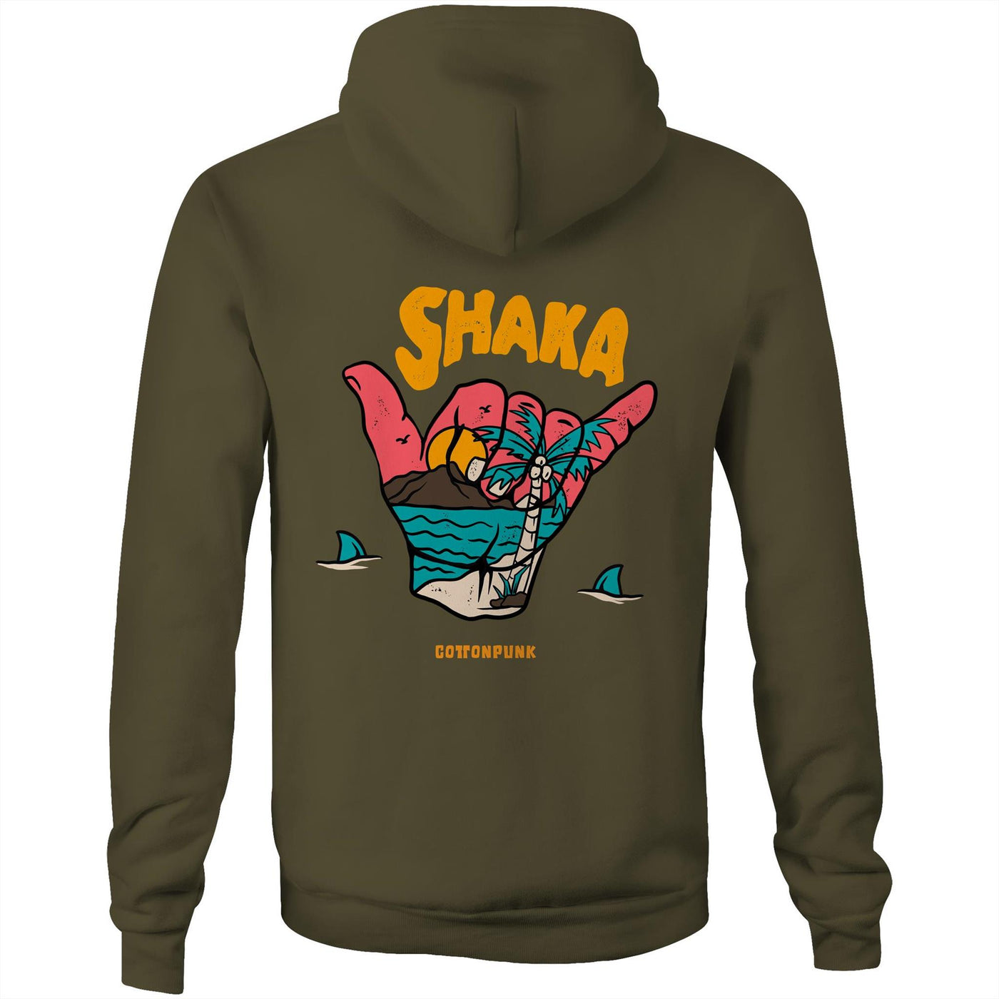 SHAKA - Mens Pocket Hoodie - BACK PRINT