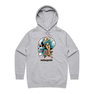 NEVER R.I.P (W) - Womens Pocket Hoodie - FRONT PRINT