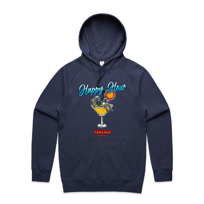 HAPPY HOUR FOREVER  - Mens Pocket Hoodie - FRONT PRINT