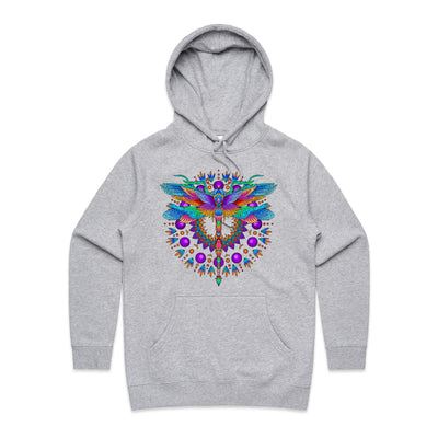 DRAGONFLY - Womens Pocket Hoodie - FRONT PRINT